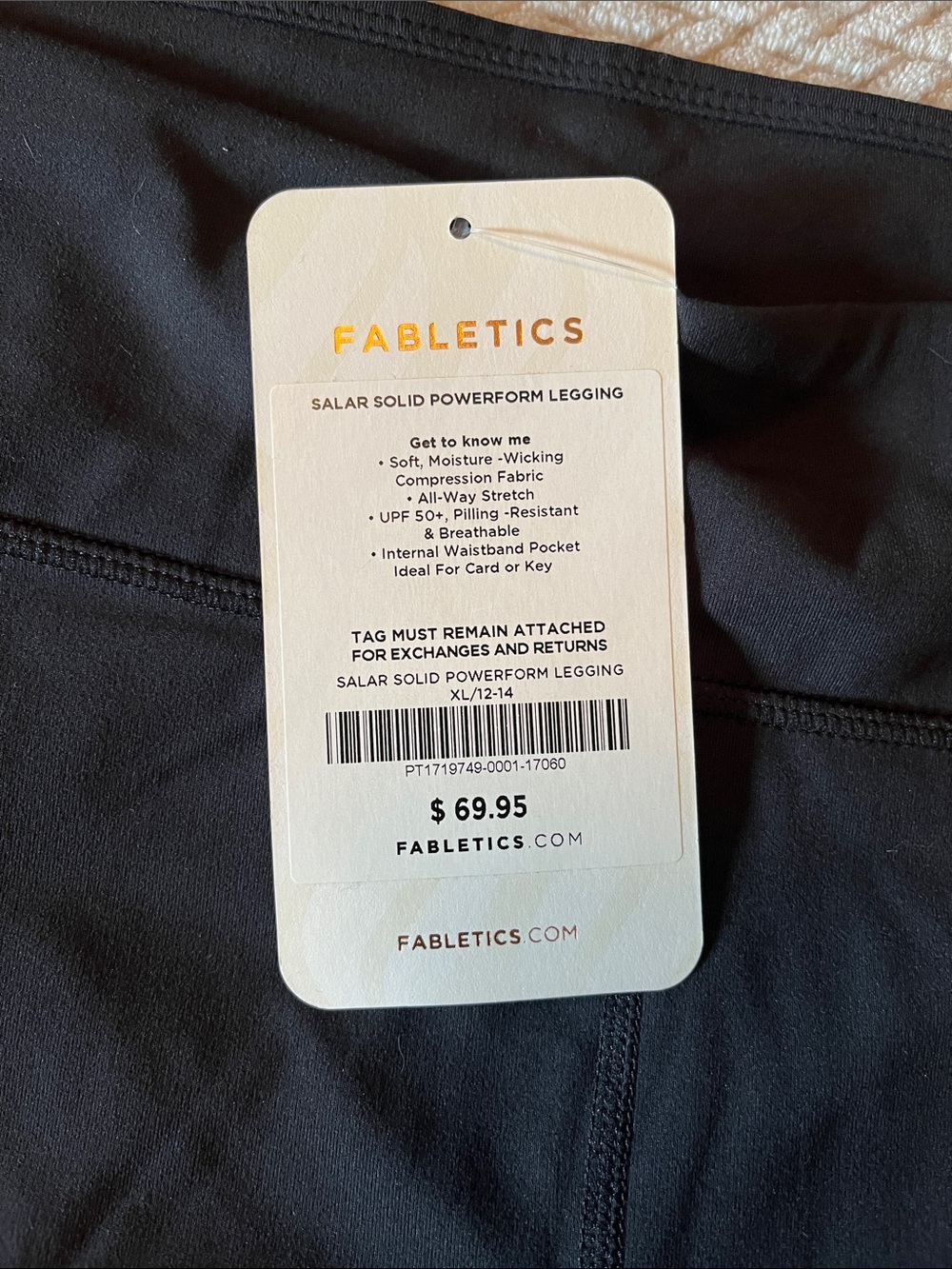 NWT Fabletics Black PowerForm Legging with Tag